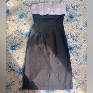 Black and white strapless